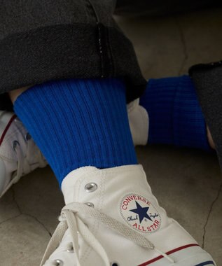 WEGO 底パイルカラーリブソックス ブルー