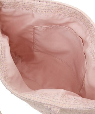 Maison de FLEUR ツイードブランドロゴ刺繍トートバッグ Light Pink