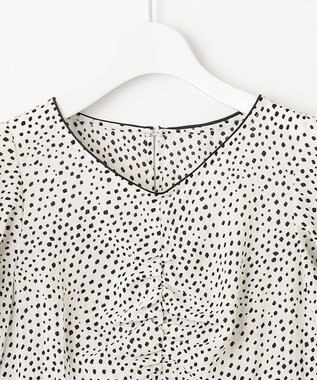 Feroux 【洗える】ショルダーオープンドット ワンピース ホワイト系5