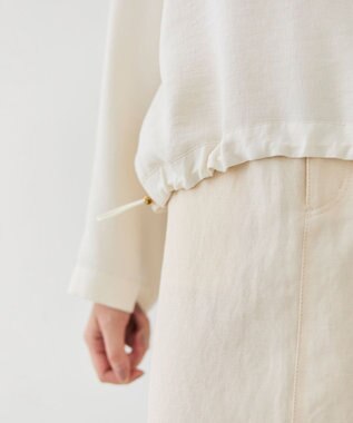 BEIGE， 【洗える】BROOM / スウェット風プルオーバードロストトップス Ecru