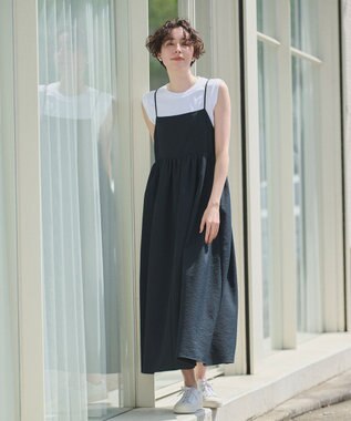 #Newans 【洗える】ボリュームキャミソールドレス ブラック系