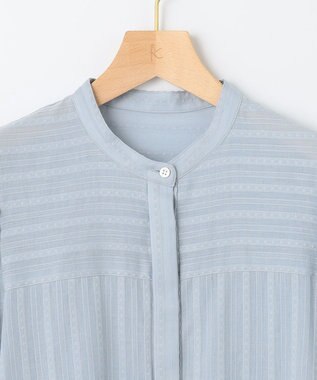 組曲 ドビーストライプ ブラウス サックスブルー系