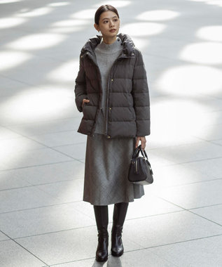 J.PRESS LADIES S ブラッシュドマルチポリ ショート ダウン コート グレー系