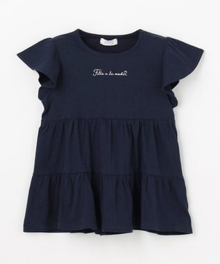 ANY KIDS 【綿100%/接触冷感】ひんやり ティアードチュニック ネイビー