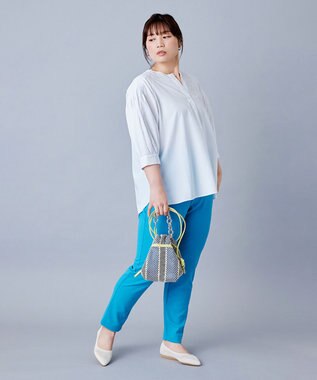 UNFILO L 【洗える/シワになりにくい】イージーケア タックスリーブブラウス ホワイト系