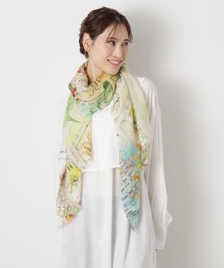 MOONBAT ハナト (Hanato) シルクコットンストール タウンマップ レモンイエロー