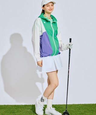 PW CIRCULUS 【虫よけ加工】【WOMEN】サークルロゴ　ミドルソックス  ゴルフ ホワイト系