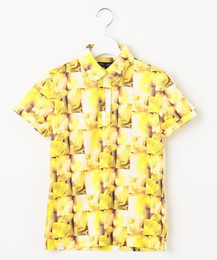 23区GOLF 【WOMEN】プランティカプリント 総柄 半袖ポロシャツ イエロー系5
