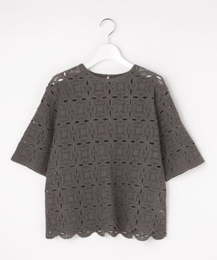 自由区 エンブロイダリー ニット ブラウン