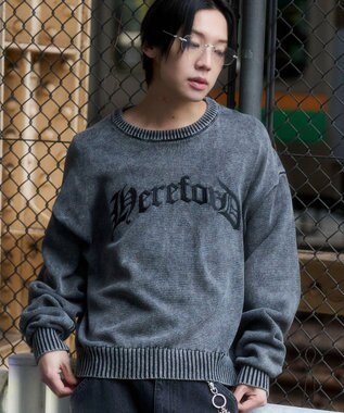 WEGO ブリーチニットグラフィックプルオーバー ブラックその他