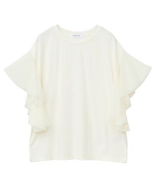 AMERICAN HOLIC 袖チュールサイドスリットプルオーバー Ivory