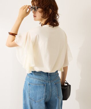 AMERICAN HOLIC 袖チュールサイドスリットプルオーバー Ivory