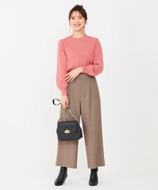 ANY SIS 【CICA加工】ケーブルポイント ニット サーモンピンク