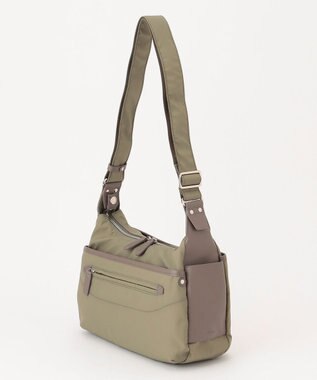 Y'SACCS 【ムック本掲載】【ナイロンタフタ×リサイクルレザー】デイリーショルダー　Sサイズ カーキ