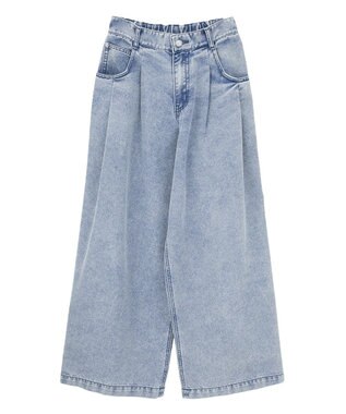 Green Parks デニムタックワイドパンツ Light Indigo