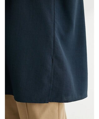Green Parks 接触冷感　比翼シャツチュニック Dark Navy