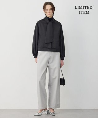 ICB 【WEB限定】 コットンレーシージャガード ハイネックカットソー ブラック