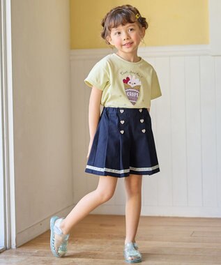 ANY KIDS ミラクルスパンコール 半袖 Tシャツ ライム×クレープ