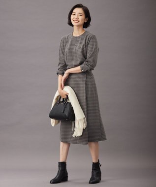 J.PRESS LADIES L ガンクラブチェック ペプラム カットソー ブラウン系3