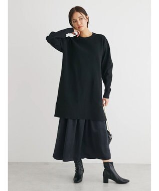 Green Parks ＳＥＴ２点　ニットチュニック＋キャミワンピース Black