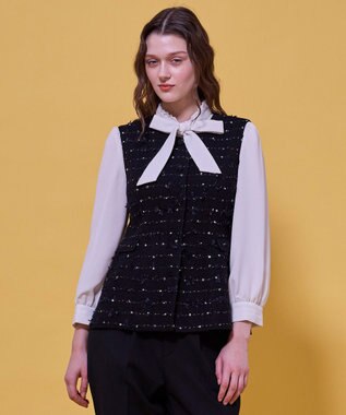 TOCCA 【八木アリサさん着用】【消臭】FLOWER HIDE AND SEEK ジレ ブラック系