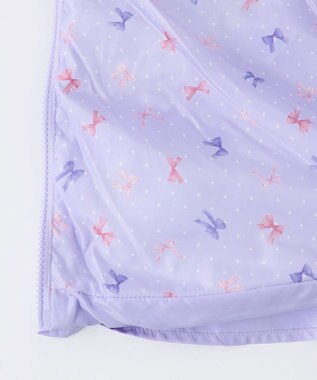 ANY KIDS 【フード取り外し/洗濯機可能】中綿フリル リボンコート ラベンダー