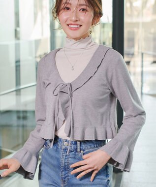 Tiaclasse フリルリボンカーディガン