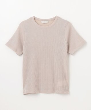 ANY L 【洗濯機可】ラメテレコTシャツ ベージュラメ