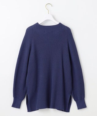 ANY SIS 【洗える・セットアップ可】アンチピリング変形畔 ボトルネック ニット ダークブルー