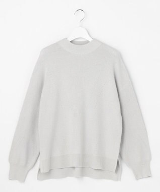 ANY SIS CICA加工 ビューティ畔ボトルネック ニット シルバー