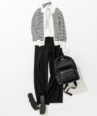 23区 【CLASSY.6月号掲載】ビジュー フラット サンダル ブラック系