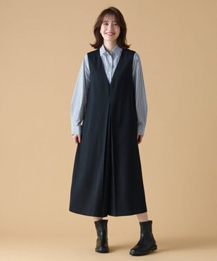 ANY 【UVカット/抗菌防臭/速乾】エニィファンクション　カシュクールシャツ ブルーストライプ