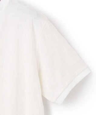 J.PRESS MEN ブロックリンクス クルーネック Tシャツ ホワイト系