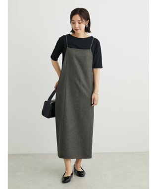 Green Parks 接触冷感　Ｉラインキャミワンピース Gray