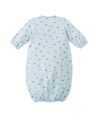 MIKI HOUSE HOT BISCUITS 【50-60㎝】 スムース素材 総柄ツーウェイオール ブルー