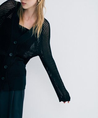 uncrave メッシュニット カーディガン ブラック