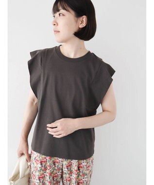 Green Parks ・ＳＵＧＡＲ　ＳＰＯＯＮ【ＣＯＯＬ】フレンチスリーブＴＥＥ Charcoal Gray