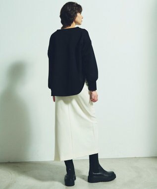 GRACE CONTINENTAL フロッキーロゴプリントトップ ブラック