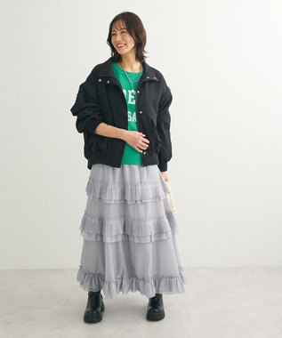 Green Parks ・ＥＬＥＮＣＡＲＥ　ＤＵＥ　プリーツフリルシアースカート Gray