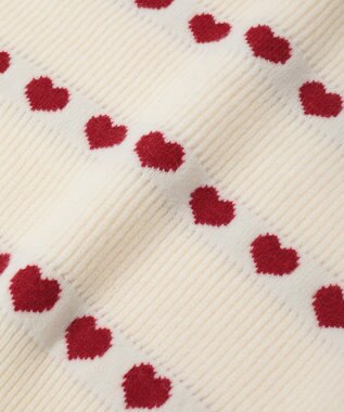 Green Parks ・ｓｗｉｎｇ　ｂｙ　ハートジャカードクルーニット Ivory