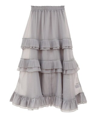 Green Parks ・ＥＬＥＮＣＡＲＥ　ＤＵＥ　プリーツフリルシアースカート Gray