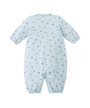 MIKI HOUSE HOT BISCUITS 【50-60㎝】 スムース素材 総柄ツーウェイオール ブルー