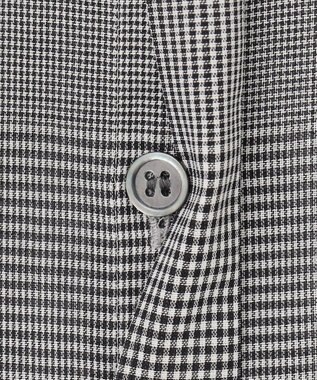 ICB 【洗える】ハイツイストコットンボイル バンドカラーブラウス グレンチェック系