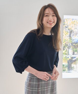 ANY ツイストスリーブ トップス ネイビー