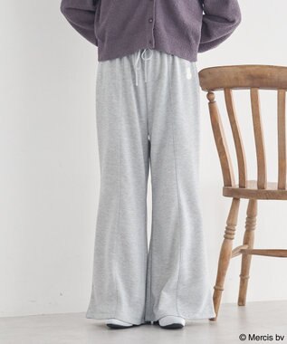 earth music&ecology 【予約】miffy/earth 刺繍スウェットパンツ 杢グレー