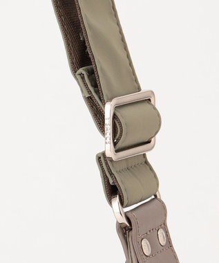 Y'SACCS 【ムック本掲載】【ナイロンタフタ×リサイクルレザー】デイリーショルダー　Sサイズ カーキ