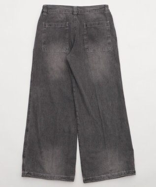 WEGO イージーバギーフレアデニムスラックス デニムブラック