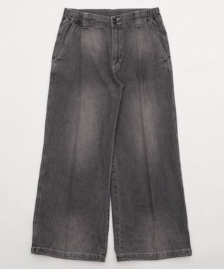 WEGO イージーバギーフレアデニムスラックス デニムブラック