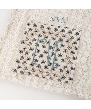 UNBILLION カシュカシュ cachecache / アソート生地LOVE巾着バッグ アイボリー