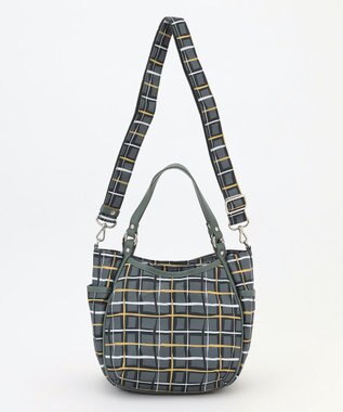 Y'SACCS ドローイングチェック2WAYミニトート グレー